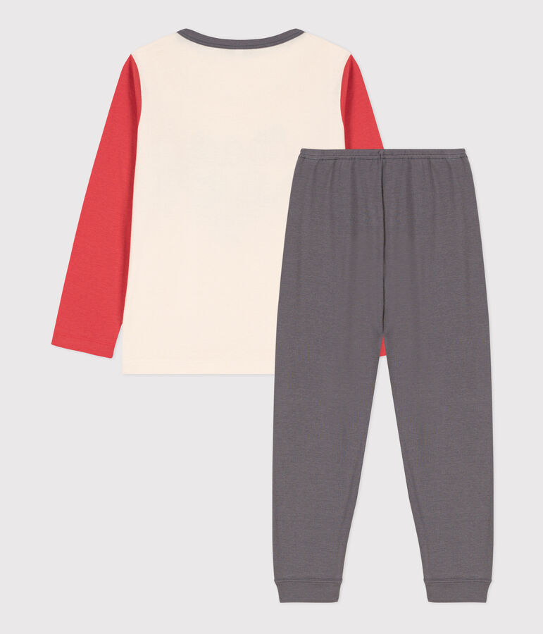 Pijama de algod&oacute;n para ni&ntilde;o/ni&ntilde;a gris/multicolor