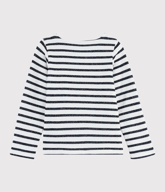 Jersey marinero para niña blanco MARSHMALLOW/ SMOKING ARGENT BRILLANT