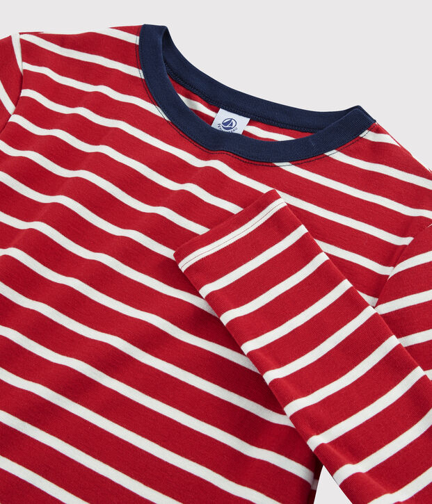 Camiseta ic&oacute;nica con cuello redondo para mujer rojo/blanco