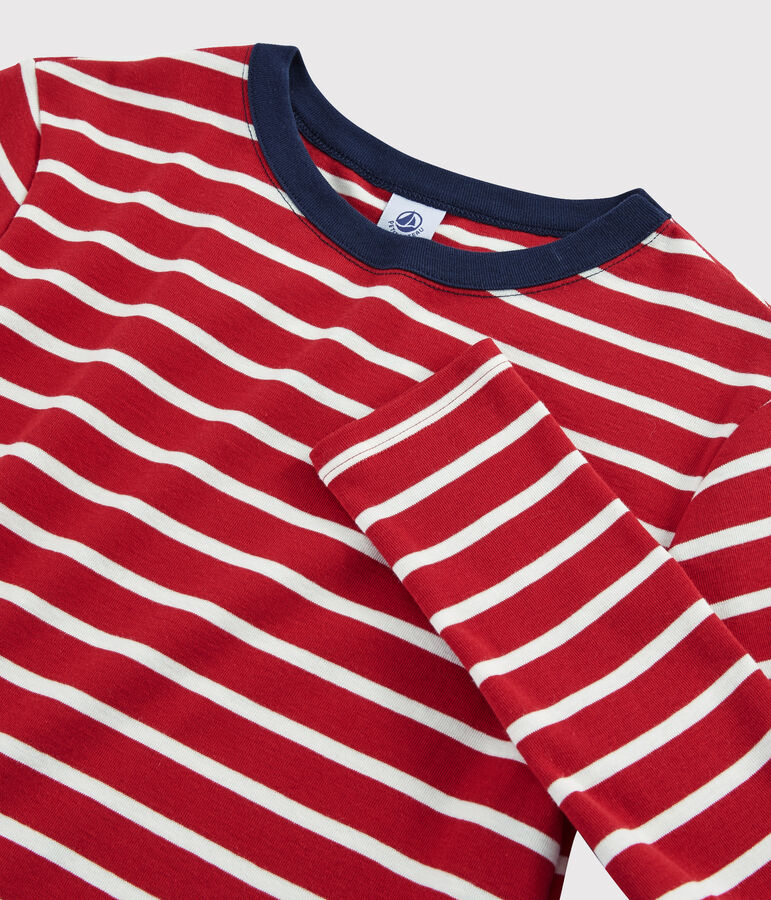 Camiseta ic&oacute;nica con cuello redondo para mujer rojo/blanco