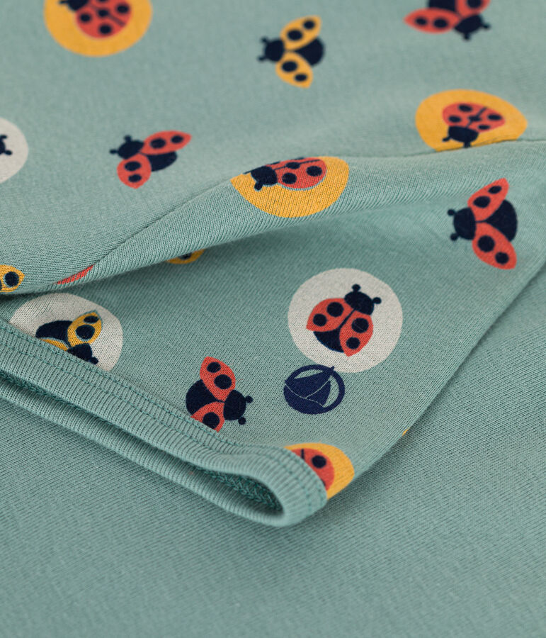 Pijama infantil corto de algod&oacute;n verde/multicolor