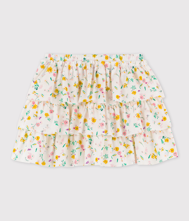 Falda de algod&oacute;n de ni&ntilde;a blanco/multicolor