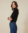 Camiseta Iconique de algodón con cuello alto para mujer negro BLACK