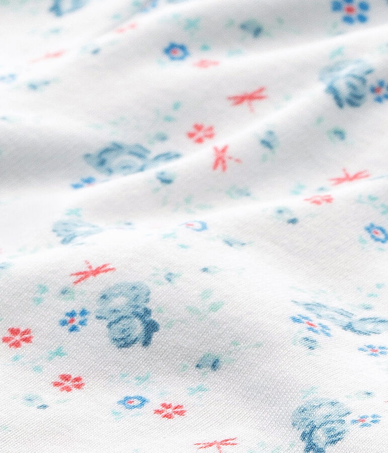Bajo de pijama estampado combinable para ni&ntilde;a blanco/azul/multicolor