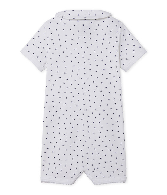 Pijama sin pies con corazones estampados para bebé niña blanco ECUME/azul MEDIEVAL