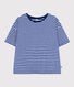 Camiseta le Boxy de algodón de esponja a rayas de mujer