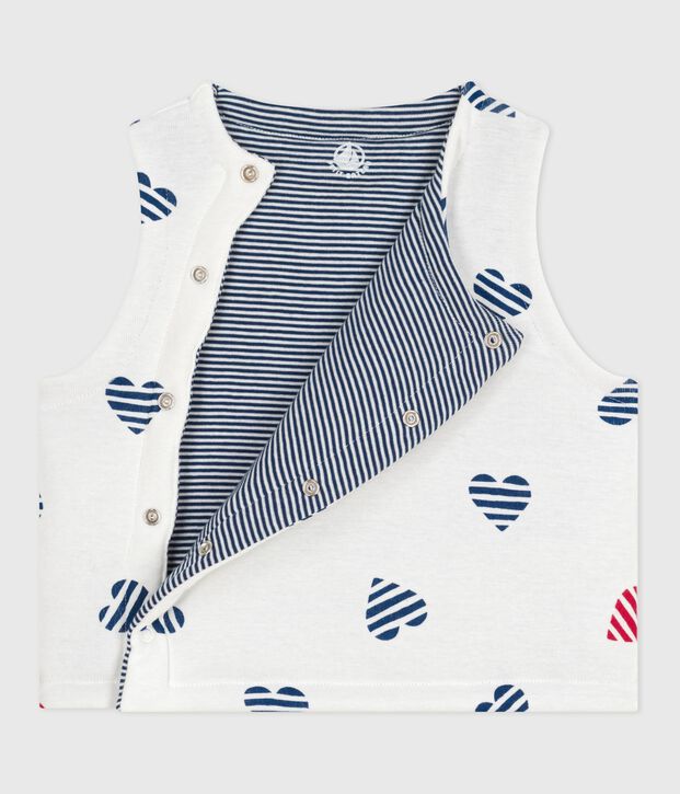 Chaleco reversible de algod&oacute;n estampado para beb&eacute; rojo/rojo