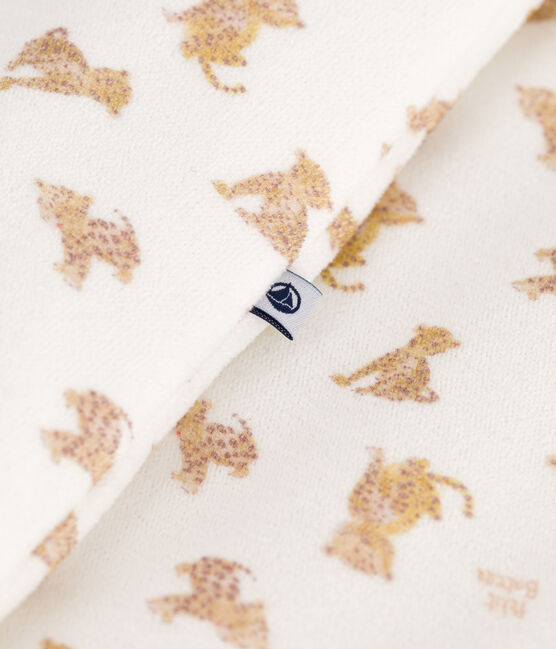 Saco de terciopelo para bebé con estampado de leopardo TOG 3 blanco MARSHMALLOW/blanco MULTICO
