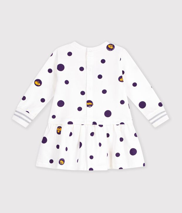 Vestido de manga larga para beb&eacute; ni&ntilde;a blanco/multicolor