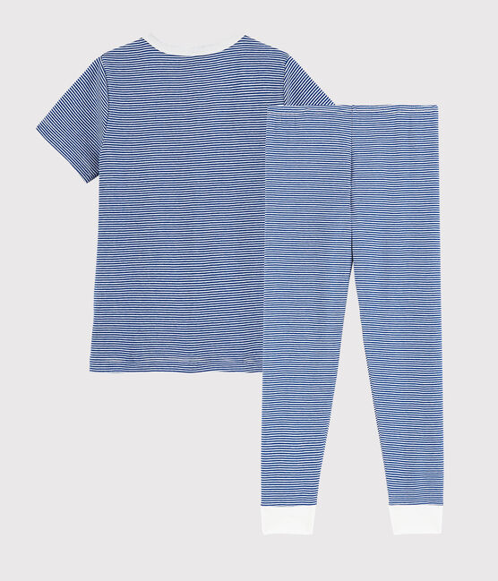 Pijama de mil rayas azul de niño de algodón azul SURF/blanco MARSHMALLOW