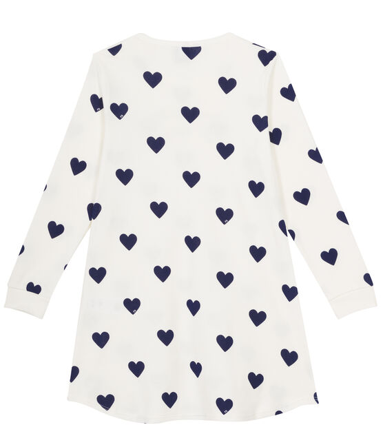 Camisón para chica de punto blanco MARSHMALLOW/azul MEDIEVAL