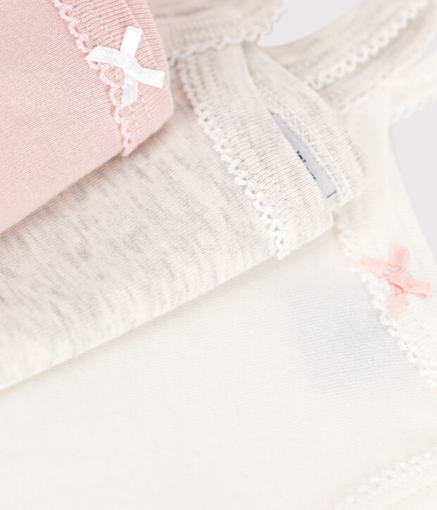 Juego de 3 bodis de tirantes de algod&oacute;n liso para beb&eacute; multicolor