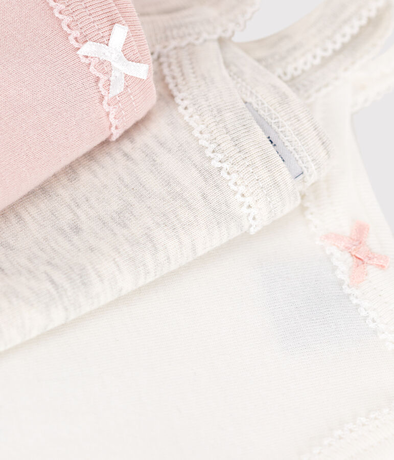 Juego de 3 bodis de tirantes de algod&oacute;n liso para beb&eacute; multicolor