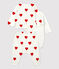 Conjunto de 3 piezas con estampado de corazones de algodón ecológico para bebé blanco MARSHMALLOW/rojo TERKUIT