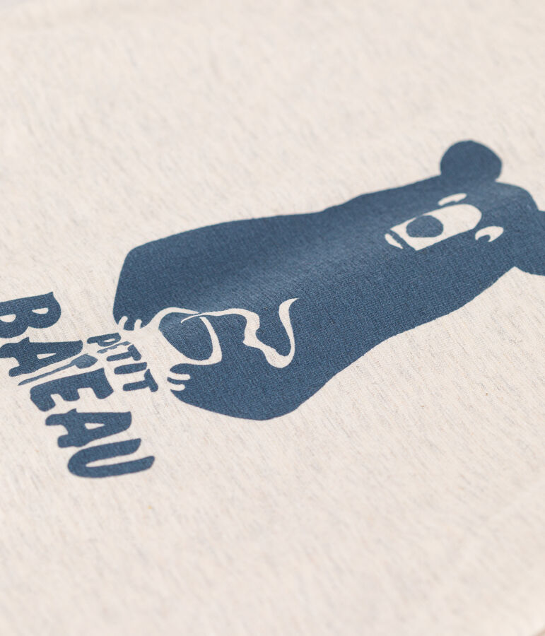 Camiseta de manga larga de jersey para beb&eacute; beige