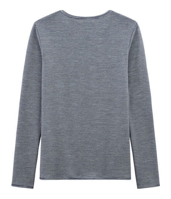 Camiseta de manga larga muy cálida para mujer azul SMOKING/blanco MARSHMALLOW