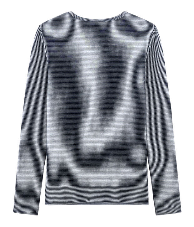 Camiseta de manga larga muy c&aacute;lida para mujer azul/blanco