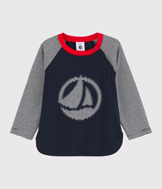Camiseta «color block» para bebé niño azul SMOKING/blanco MARSHMALLOW