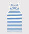 Camiseta de tirantes L'ICONIQUE de algodón orgánico de mujer blanco MARSHMALLOW/azul DELFT