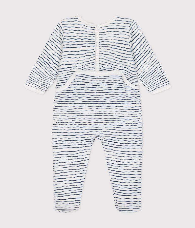 Dors bien en velours b&eacute;b&eacute; blanco/azul