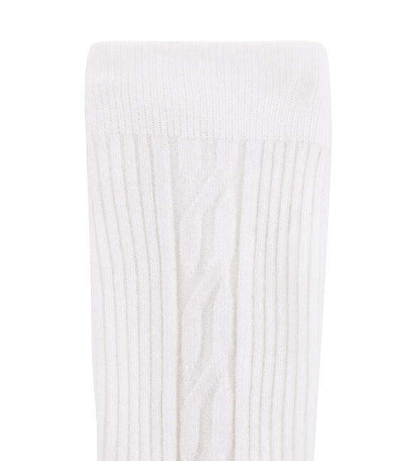 Pantis cálidos infantiles para niña blanco MARSHMALLOW