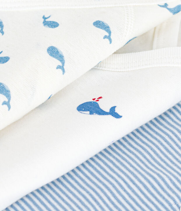 Juego de bodies cruzados y estampados de manga corta de algod&oacute;n para beb&eacute; multicolor