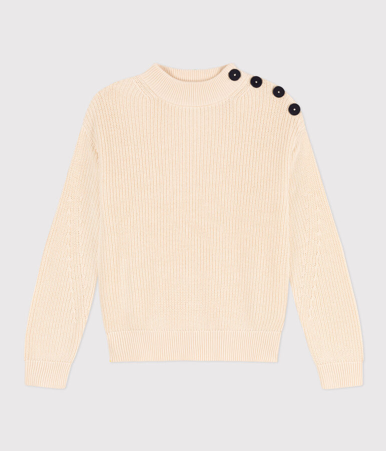 Jersey de punto ingl&eacute;s de algod&oacute;n para mujer crudo