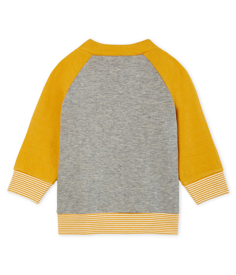 C&aacute;rdigan de tela t&uacute;bica con cremallera para beb&eacute; ni&ntilde;o gris/amarillo