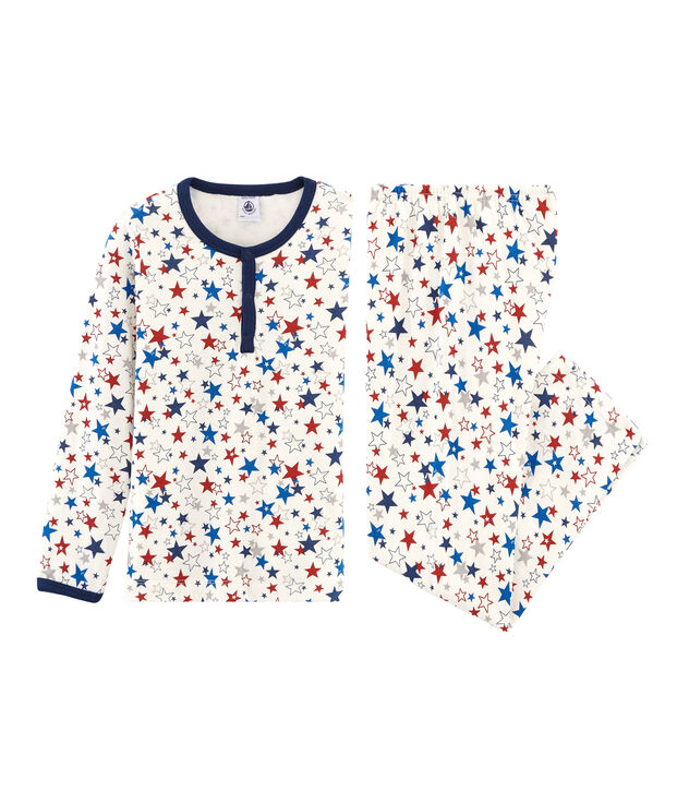 Pijama de tela t&uacute;bica para ni&ntilde;o blanco/multicolor