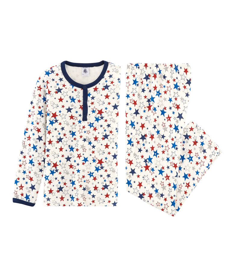 Pijama de tela t&uacute;bica para ni&ntilde;o blanco/multicolor