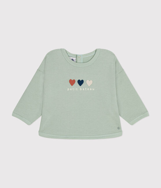 Sudadera de muletón de bebé verde HERBIER