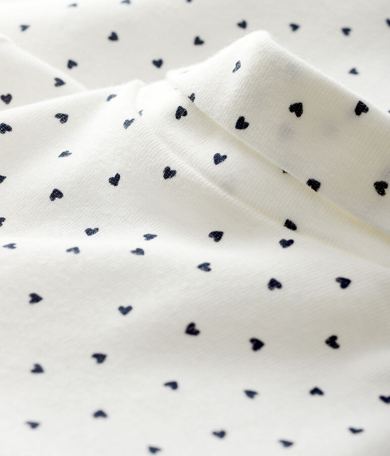 Bodi de manga larga de beb&eacute; con cuello vuelto blanco/azul