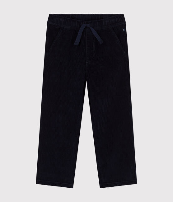 Pantalón recto de pana para niño azul SMOKING
