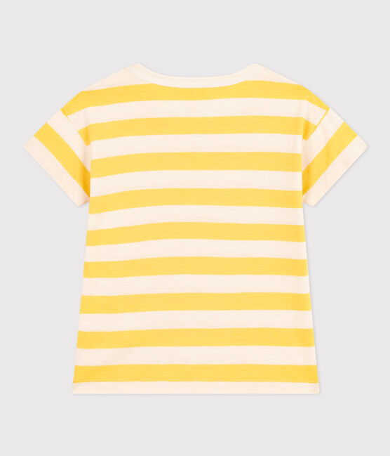 Camiseta a rayas de punto flameado para niño amarillo NECTAR/ AVALANCHE