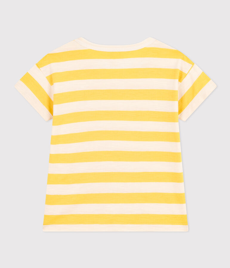 Camiseta a rayas de punto flameado para ni&ntilde;o amarillo NECTAR/ AVALANCHE