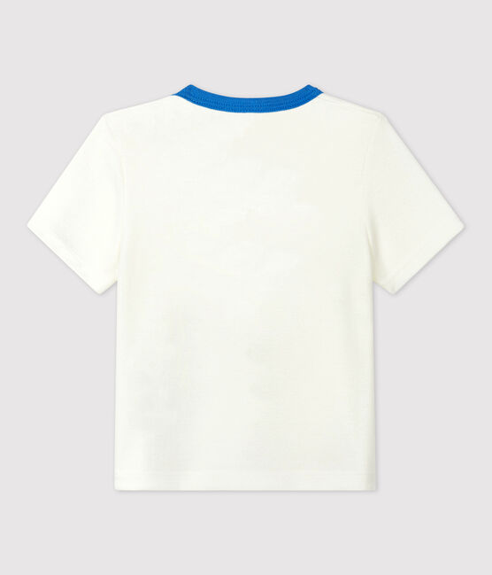 Camiseta de manga corta con motivo marinero de algodón de bebé blanco MARSHMALLOW