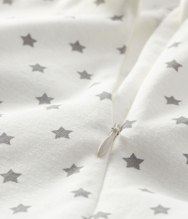 Pelele de canal&eacute; con estrellas para beb&eacute; blanco/gris