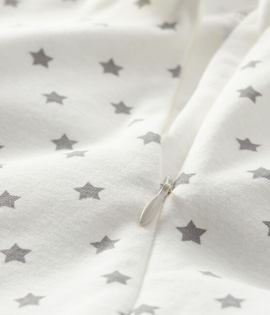 Pelele de canalé con estrellas para bebé blanco MARSHMALLOW/gris GRIS