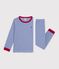 Pijama infantil de algod&oacute;n a rayas azul/blanco