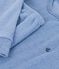 Pijama infantil liso de rizo de algod&oacute;n azul