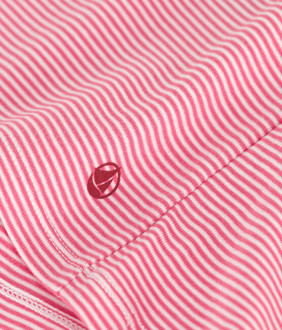 Camiseta Icónica de algodón a rayas para mujer rosa PEONIA/ MARSHMALLOW