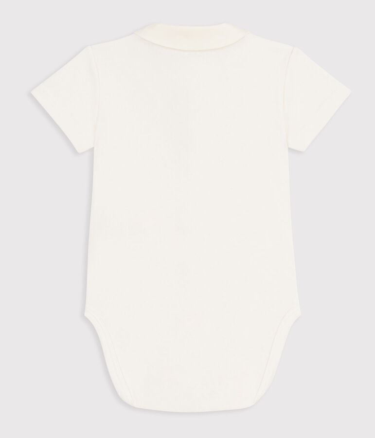 Body de algod&oacute;n de manga corta con detalles bordados para beb&eacute; crudo/rosa