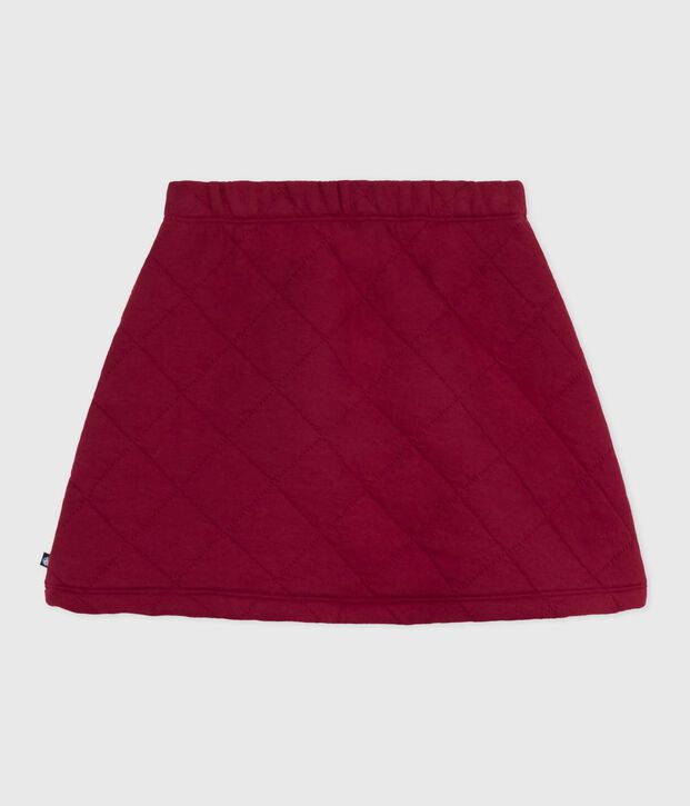 Falda infantil lisa de algod&oacute;n rojo