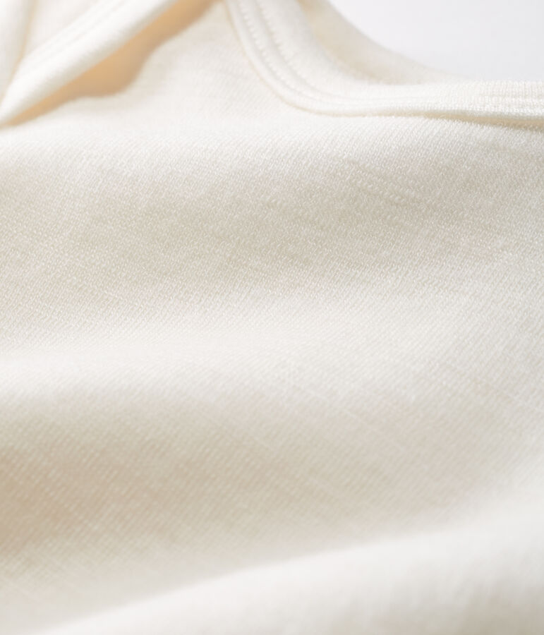 Body largo para beb&eacute; de lana y algod&oacute;n beige