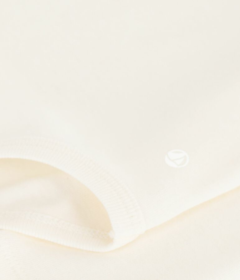 Body de algod&oacute;n liso con cuello vuelto para beb&eacute; crudo