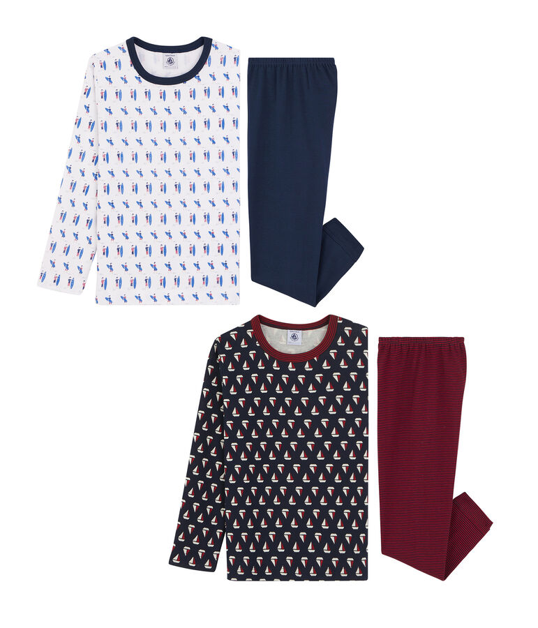 D&uacute;o de pijamas de punto de ni&ntilde;a multicolor