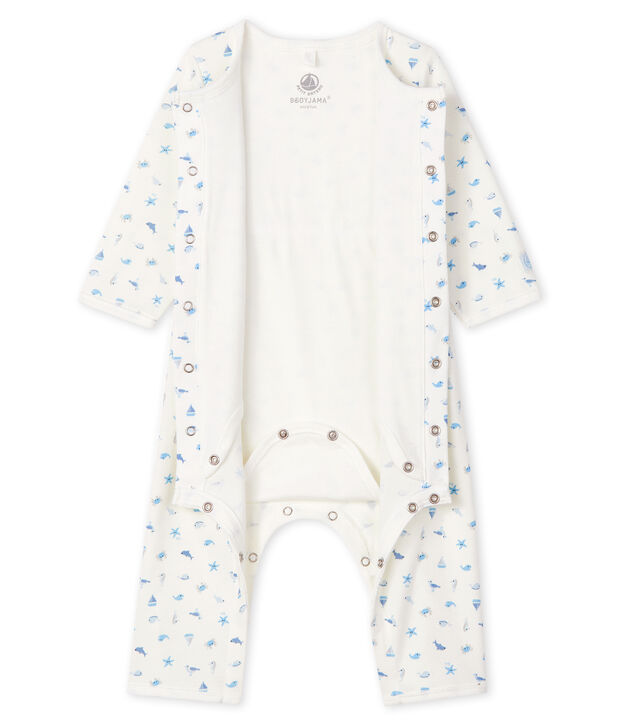 Bodyjama sin pies para beb&eacute; de punto blanco/multicolor