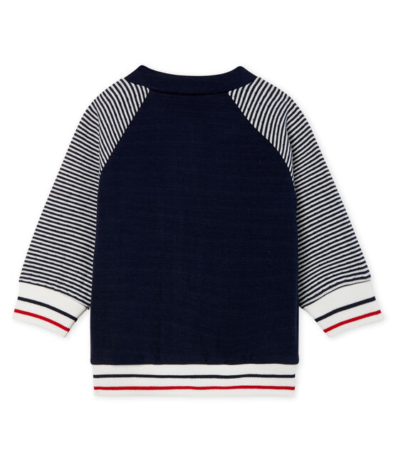 Cárdigan de tela túbica con cremallera para bebé niño azul SMOKING/blanco MARSHMALLOW CN