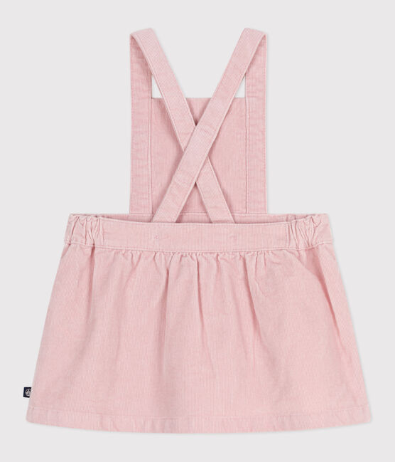 Vestido de pana con bordado de flores en la cintura para bebé rosa JOLI