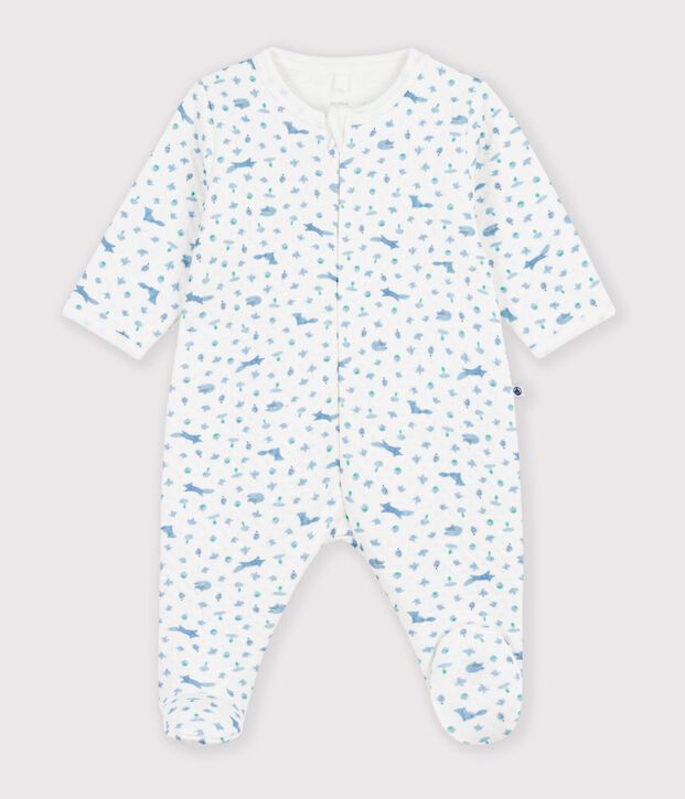 Pijama de t&uacute;bico con estampado de zorro para beb&eacute; blanco/multicolor